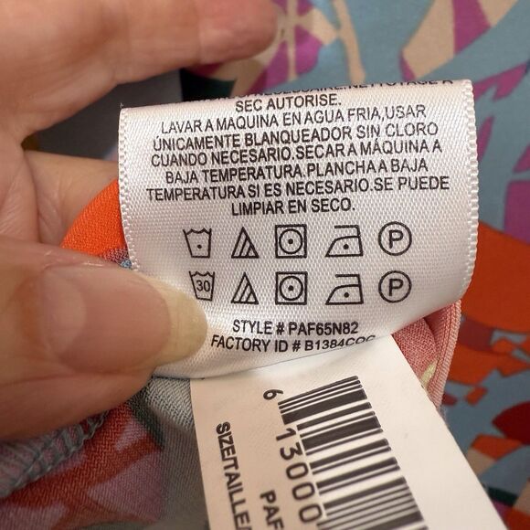 BCBGMaxAzria Colorful Striped Tropical 3/4 sleeve Shift Dress size XS Vacation - Picture 4 of 16